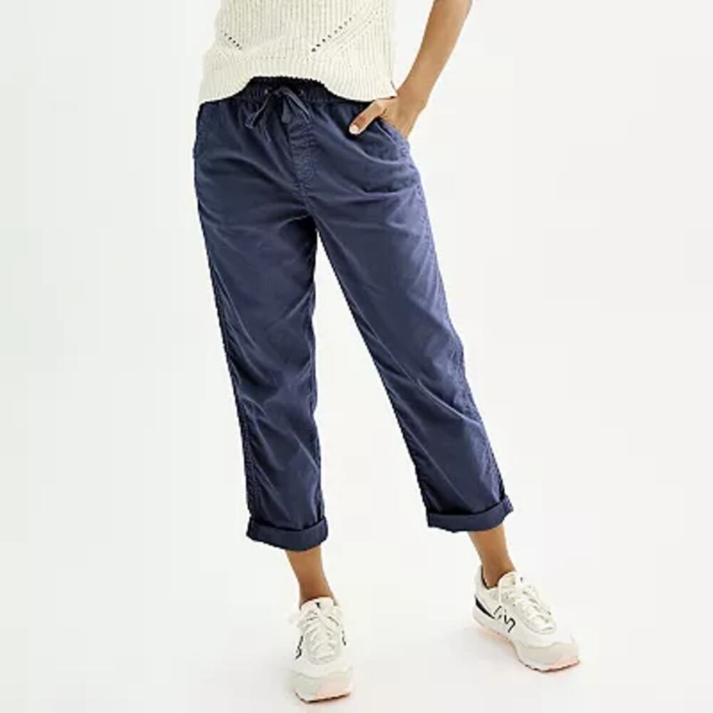 NEW Sonoma Goods For Life Paperbag Waist Capri Pants Women's Blue Mid Rise 2XL